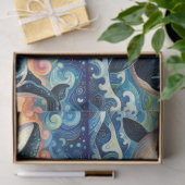 Whimsical Orca Whale Beach Coastal Decoupage  薄葉紙 (ギフト)