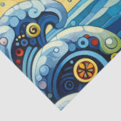 Whimsical Orca Whale Beach Coastal Decoupage  薄葉紙 (詳細)