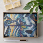 Whimsical Orca Whale Beach Coastal Decoupage  薄葉紙 (ギフト)