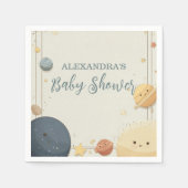 Whimsical Outer Space Baby Shower スタンダードカクテルナプキン (正面)
