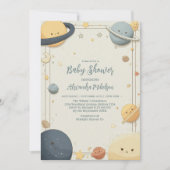 Whimsical Outer Space Baby Shower 招待状 (正面)