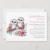 Whimsical Owl Couple Woodland Bridal Shower 招待状 (正面)