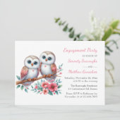 Whimsical Owl Couple Woodland Engagement Party 招待状 (スタンド正面)