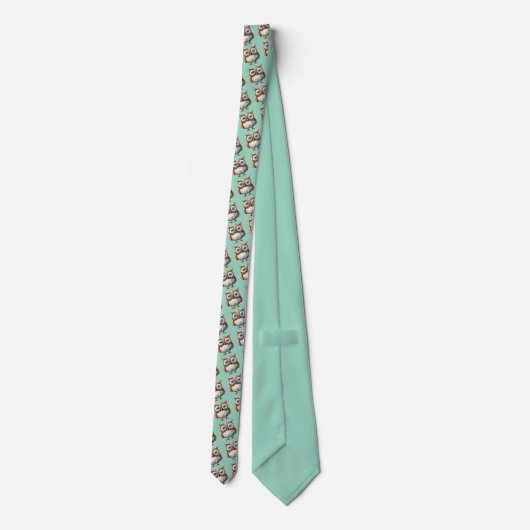 Whimsical Owl Custom Necktie Tie ネクタイ (裏面)