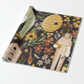 Whimsical Painted Bee Hives Beekeeper Honey ラッピングペーパー (アンロールド)