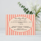 Whimsical Painted Pinstripes Wedding RSVP Card 招待状 (スタンド正面)