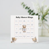 Whimsical Pajama Animals: Baby Shower Bingo カード (スタンド正面)