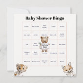 Whimsical Pajama Animals: Baby Shower Bingo カード (正面)
