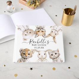 Whimsical Pajama Animals: Soft Pastel Party Accent ゲストブック