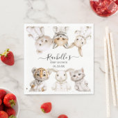 Whimsical Pajama Animals: Soft Pastel Party Accent スタンダードランチョンナプキン (インサイチュ)