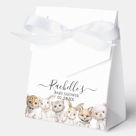 Whimsical Pajama Animals: Soft Pastel Party Accent フェイバーボックス (正面)