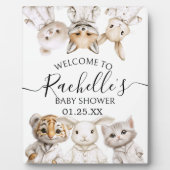 Whimsical Pajama Animals: Soft Pastel Party Accent フォトプラーク (正面)