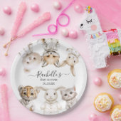 Whimsical Pajama Animals: Soft Pastel Party Accent ペーパープレート (パーティー)