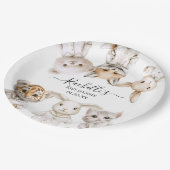 Whimsical Pajama Animals: Soft Pastel Party Accent ペーパープレート (アングル)