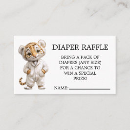 Whimsical Pajama Parade Tiger Diaper Raffle エンクロージャーカード