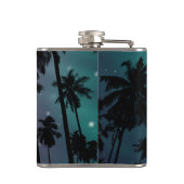 Whimsical Palm Trees and Starry Night Personalised フラスク (裏面)
