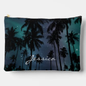 Whimsical Palm Trees Starry Night Sky Personalised アクセサリーポーチ (正面)