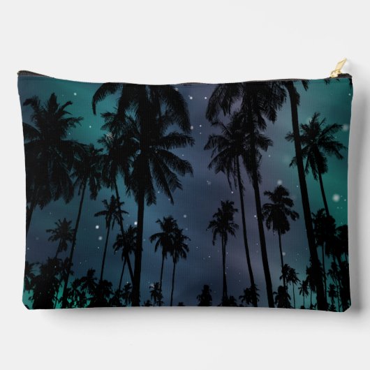 Whimsical Palm Trees Starry Night Sky Personalised アクセサリーポーチ (裏面)