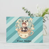  Whimsical Panda Coffee Greeting Card シーズンカード (スタンド正面)