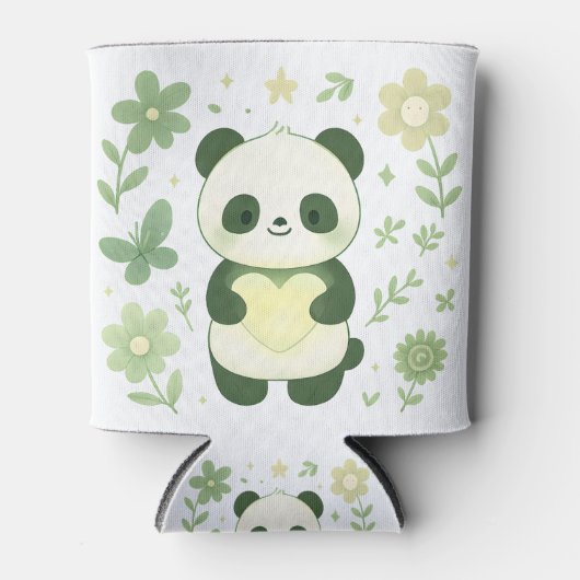 Whimsical Panda Heart Can Cooler 缶クーラー (正面)