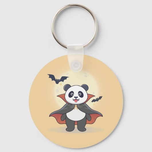 Whimsical Panda Wizard with Magic Hat キーホルダー (正面)