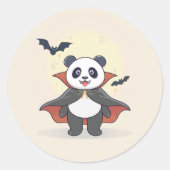 Whimsical Panda Wizard with Magic Hat ラウンドシール (正面)