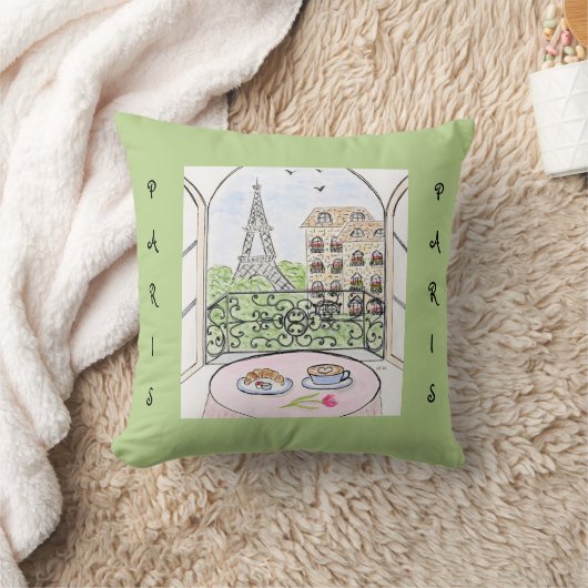 Whimsical Paris and Eiffel Tower  クッション (ブランケット)
