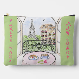 Whimsical Paris and Eiffel Tower MAHJONG アクセサリーポーチ