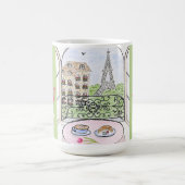 Whimsical Paris and Eiffel Tower MAHJONG コーヒーマグカップ (中央)