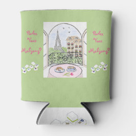Whimsical Paris and Eiffel Tower Parley MAHJONG 缶クーラー