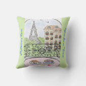  whimsical PARIS APARTMENT - 個人用エッフェル塔 クッション (裏面)