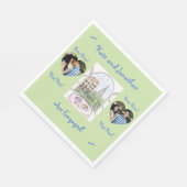 Whimsical Paris Eiffel Tower Bisou Kiss PHOTO スタンダードランチョンナプキン (角)