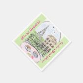 Whimsical Paris Eiffel Tower BRIDAL SHOWER スタンダードカクテルナプキン (角)
