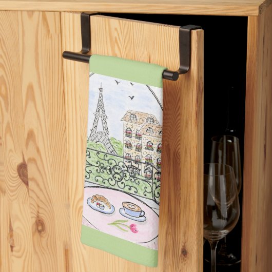 Whimsical Paris Eiffel Tower Cutlery キッチンタオル (三つ折り)