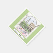 Whimsical Paris Eiffel Tower I Adore You! スタンダードカクテルナプキン (角)