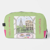 Whimsical Paris Eiffel Tower MAHJONG Zip Tile Bag ドップキット (正面)