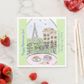 Whimsical Paris Eiffel Tower RETIREMENT Name スタンダードランチョンナプキン (インサイチュ)