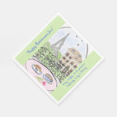 Whimsical Paris Eiffel Tower RETIREMENT Name スタンダードランチョンナプキン (角)