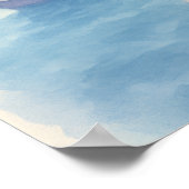 Whimsical Paris Watercolor Cityscape ポスター (角)