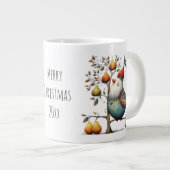 Whimsical Partridge in a Pear Tree Christmas ジャンボコーヒーマグカップ (正面右)