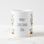 Whimsical Partridge in a Pear Tree Christmas ジャンボコーヒーマグカップ (正面)