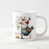 Whimsical Partridge in a Pear Tree Christmas ジャンボコーヒーマグカップ (右)