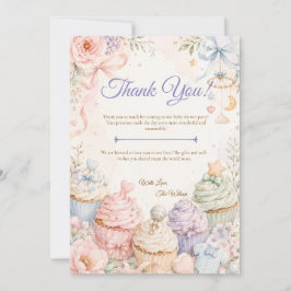 Whimsical Pastel Baby Shower サンキューカード