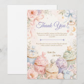 Whimsical Pastel Baby Shower サンキューカード (正面/裏面)