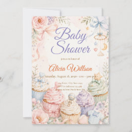 Whimsical Pastel Baby Shower 招待状
