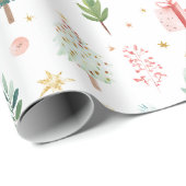 Whimsical Pastel Christmas Pattern Wrapping Paper ラッピングペーパー (ロールコーナー)