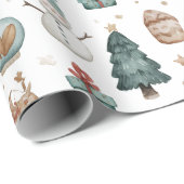 Whimsical Pastel Christmas Pattern Wrapping Paper  ラッピングペーパー (ロールコーナー)