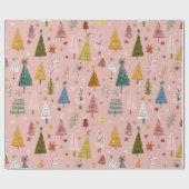 Whimsical Pastel Christmas Tree ラッピングペーパー (フラット)