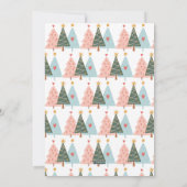 Whimsical Pastel Christmas Trees Happy Holidays シーズンカード (裏面)