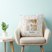  Whimsical Pastel Custom Photo Poodle Throw Pillow クッション (椅子)